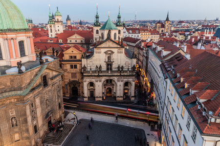 Francis of Assisi and St. Salvator churches in Prague, Czech Republicの写真素材