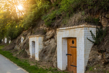 Rock cellars in Duba, Czech Republicの写真素材