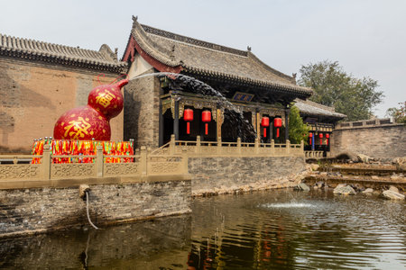 QIXIAN, CHINA - OCTOBER 22, 2019: Fountain in Qiao Family Courtyard, Chinaのeditorial素材