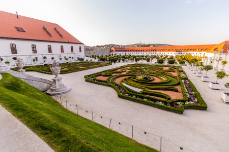 Baroque garden of Bratislava castle, Slovakiaの写真素材