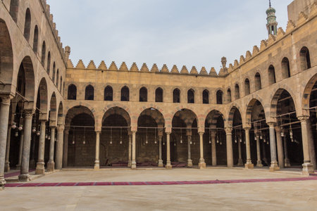 Courtyard of Al-Nasir Muhammad Mosque in the Citadel of Cairo, Egyptのeditorial素材