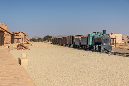 Train station of former Hejaz (Hijaz) Railway near Al Ula, Saudi Arabiaの写真素材
