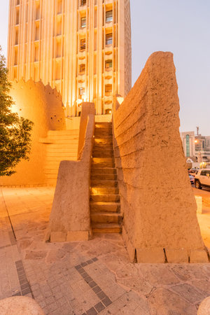 Evening view of Al Thumairi Gate in Riyadh, Saudi Arabiaの写真素材