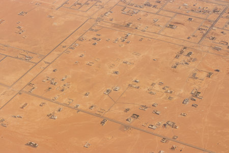 Aerial view of Riyadh suburbs, Saudi Arabiaの写真素材