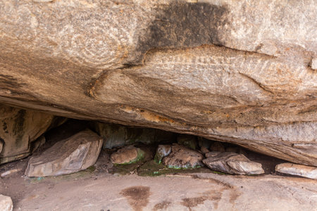 Ancient rock paintings in Nyero, Ugandaの写真素材