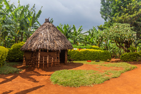 Small house in Sipi village, Ugandaの写真素材