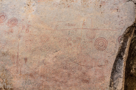 Ancient rock paintings in Nyero, Ugandaのeditorial素材
