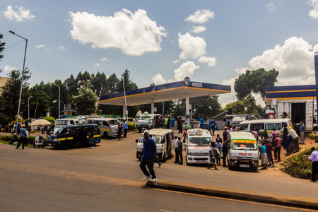 KERICHO, KENYA - FEBRUARY 22, 2020: Hass petrol station in Kericho, Kenyaのeditorial素材