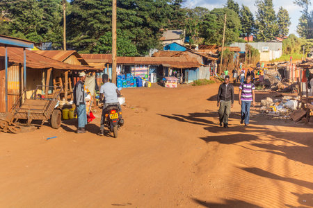 MARSABIT, KENYA - FEBRUARY 9, 2020: Street in Marsabit town, Kenya