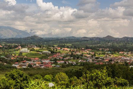 Aerial view of Fort Portal, Ugandaの写真素材