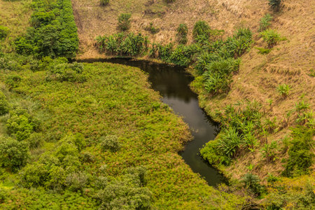 Bottom of one of craters in the crater lakes region near Fort Portal, Uganda