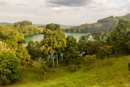 Nyamirima lake near Fort Portal, Ugandaの写真素材