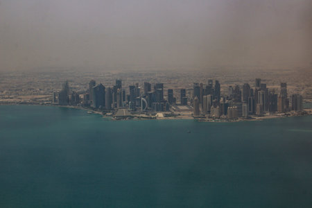 Aerial view of Doha, Qatarの写真素材