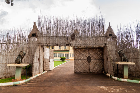 Gate of the Royal Palace of the King of Buganda in Kampala, Ugandaの写真素材