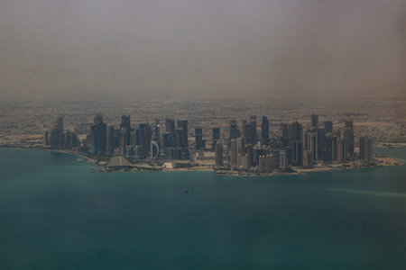 Aerial view of Doha, Qatarの写真素材