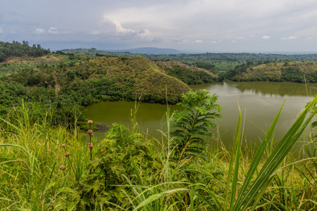 Wankenzi lake near Fort Portal, Ugandaの写真素材