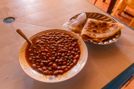 Meal in Kenya - Beans with chapatiの写真素材