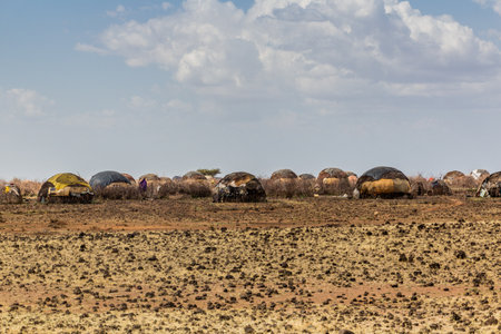 Village near Marsabit town, Kenyaの写真素材