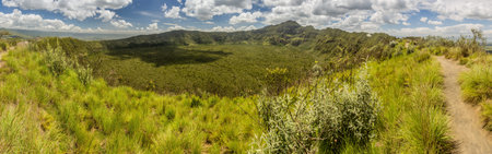 View of Longonot volcano crater, Kenyaの写真素材