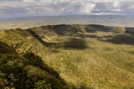 Crater of Longonot volcano, Kenyaの写真素材