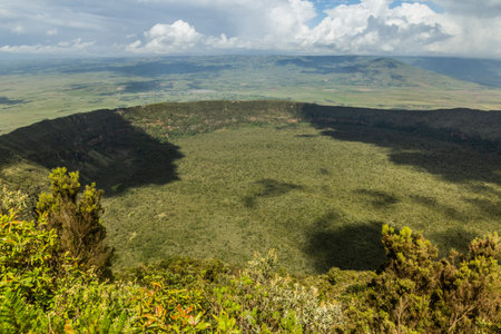 Crater of Longonot volcano, Kenyaの写真素材