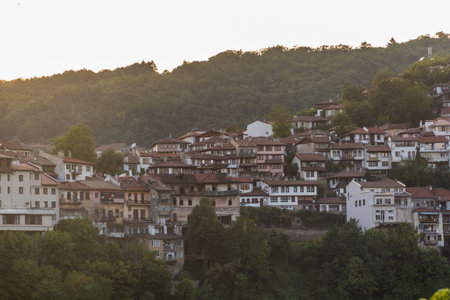 View of Veliko Tarnovo town, Bulgariaの写真素材