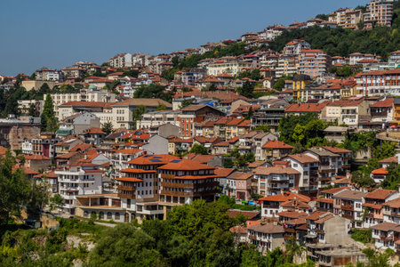 View of Veliko Tarnovo town, Bulgariaの写真素材