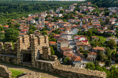 View of Veliko Tarnovo from Tsarevets fortress, Bulgariaの写真素材