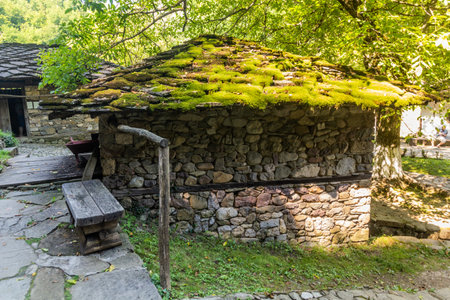 Small stone house in Etar village, Bulgariaの写真素材