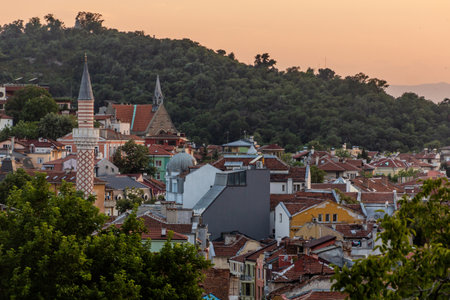 Skyline of the Old Town of Plovdiv, Bulgaria
