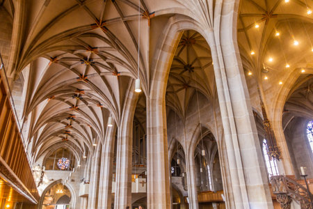 TUBINGEN, GERMANY - AUGUST 31, 2019: St. George's Collegiate Church in Tubingen, Germanyのeditorial素材