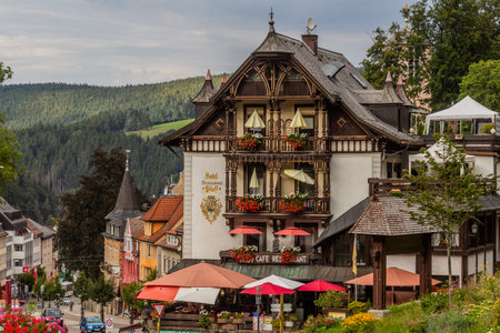 TRIBERG, GERMANY - SEPTEMBER 2, 2019: View of Triberg village in Baden-Wuerttemberg, Germanyのeditorial素材