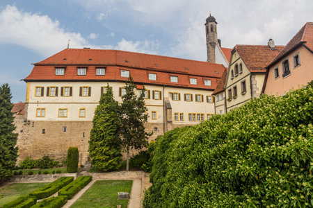 Former Johannis Cloister in Rothenburg ob der Tauber, Bavaria state, Germanyの写真素材