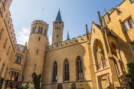 Hohenzollern Castle in the state of Baden-Wuerttemberg, Germanyの写真素材