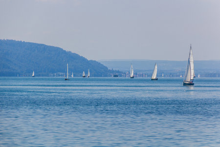 Sail boats at Lake Constance, Baden-Wurttemberg state, Germany