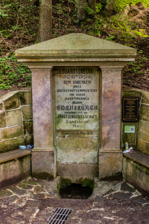 LANSKROUN, CZECHIA - JULY 13, 2020: Eduarduv pramen spring in Lanskroun, Czech Republicのeditorial素材