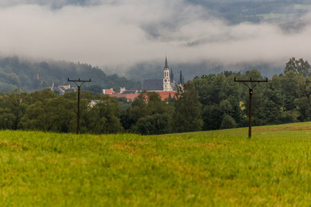 View of Vyssi Brod town, Czech Republicの写真素材