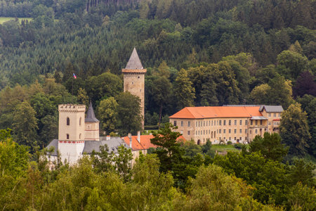 View of Rozmberk castle, Czech Republicのeditorial素材