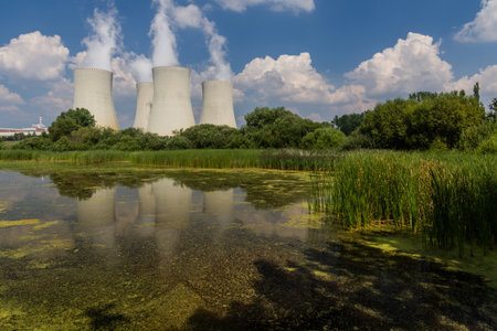 Nuclear power plant Temelin, Czech Republicの写真素材
