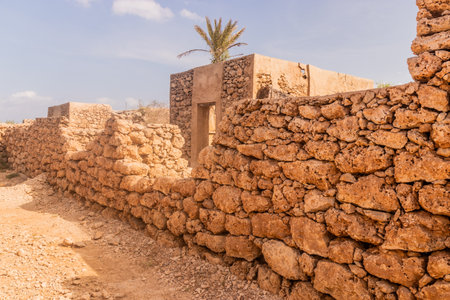 Ruin of a house in Al Qassar village on Farasan island, Saudi Arabiaの写真素材