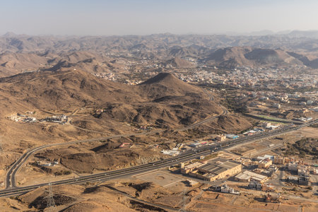 Aerial view of Dhahran al Janub, Saudi Arabiaの写真素材
