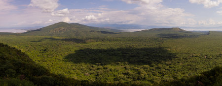 Aerial view of Nechisar National Park between Abaya and Chamo lakes, Ethiopia