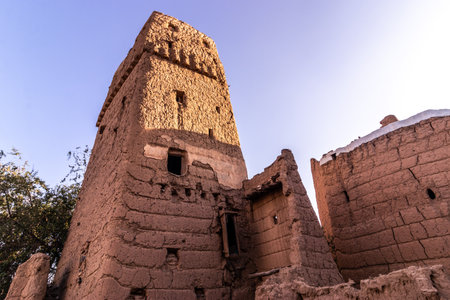 Traditional adobe houses in Dhahran al Janub, Saudi Arabia