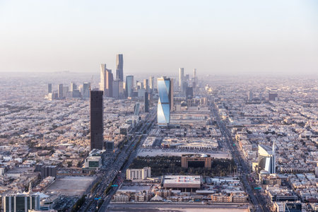 Aerial view of Riyadh, capital of Saudi Arabiaの写真素材
