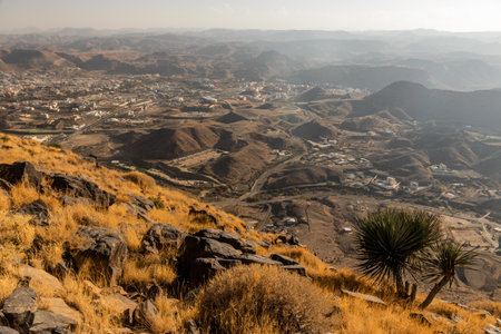 Aerial view of Dhahran al Janub, Saudi Arabiaの写真素材
