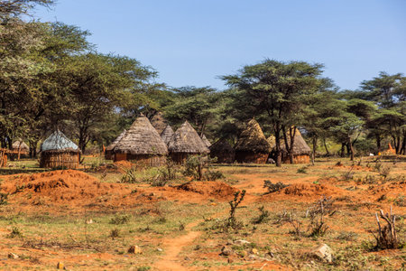 Village near Yabelo town, Ethiopiaの写真素材