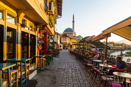 PRIZREN, KOSOVO - AUGUST 11, 2019: Alley in the old town in Prizren, Kosovoのeditorial素材