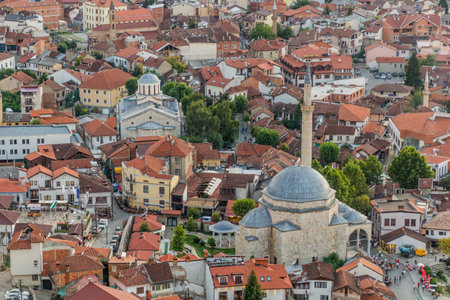 Aerial view of Prizren town, Kosovoのeditorial素材