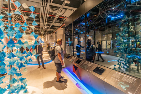 DUBAI, UAE - OCTOBER 27, 2021: Interior of the Czech Republic pavilion at Expo 2020 in Dubai, United...