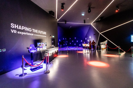 DUBAI, UAE - OCTOBER 28, 2021: Serbia pavilion at Expo 2020 in Dubai, United Arab Emirates.